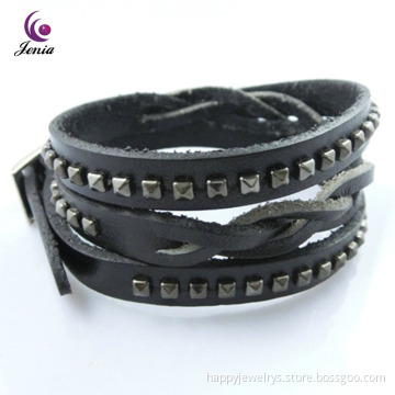 Jenia New Products 2016 Laser Engrave Leather Wristband Bracelet Jewelry